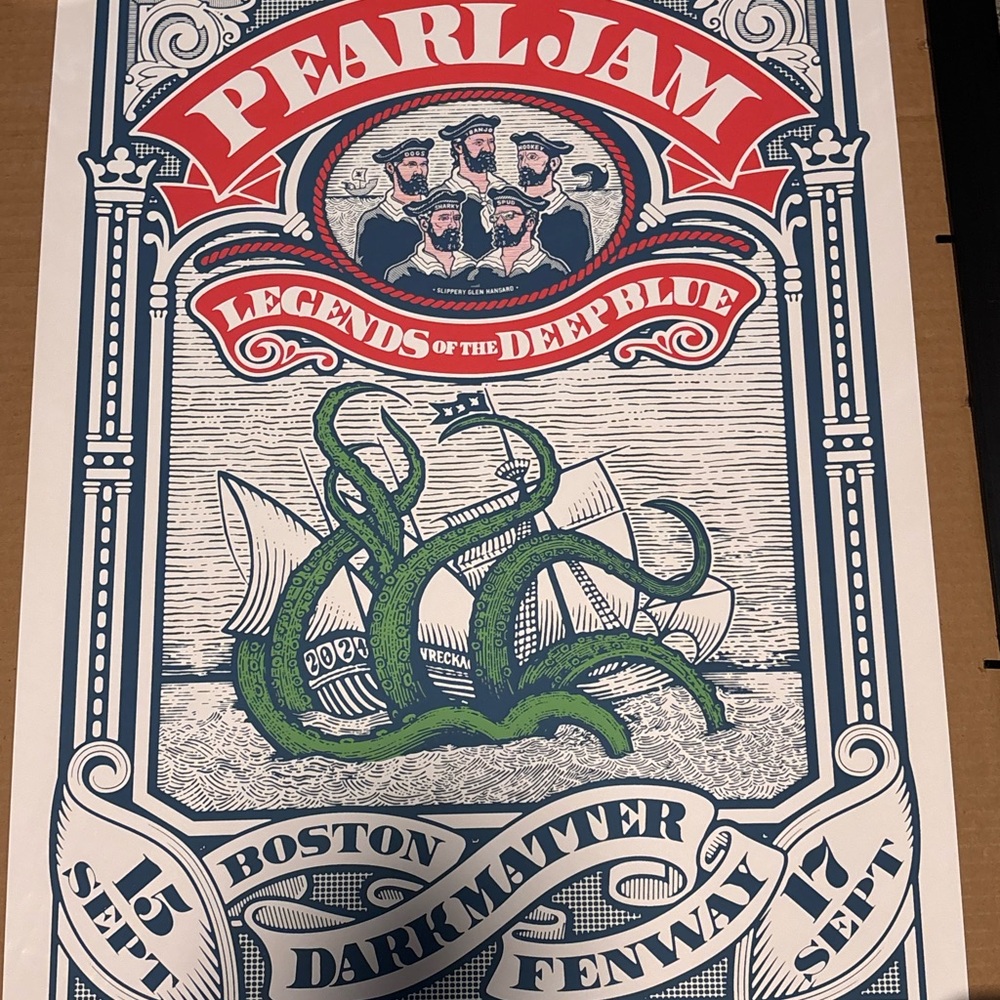 PEARL JAM 2024 BOSTON FENWAY PARK 9/15 & 9/17/24 TOUR POSTER AMES BROS